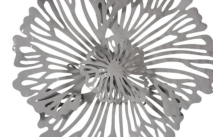 Flower Wall Art, Extra Small, Gray, Metal