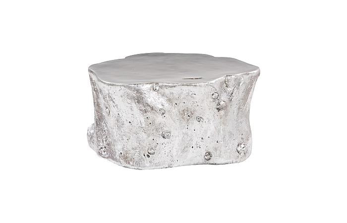 Log Coffee Table, Silver Leaf