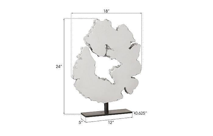 Lava Slice Sculpture on Stand, Resin, Stainless Steel