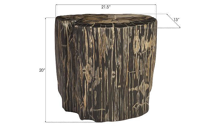 Cast Petrified Wood Stool, Resin