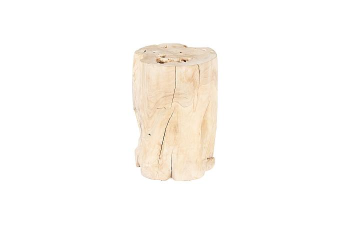Bleached Teak Stool, Round