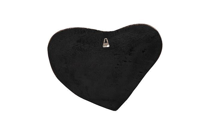 Heart Wall Tile, Chamcha Wood, Gray Stone Finish