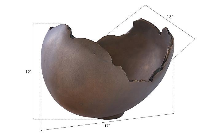 Burled Bowl, Resin, Bronze Finish