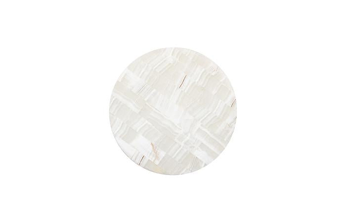 Onyx Round Side Table, White