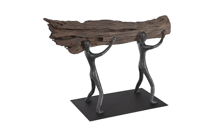 Atlas Tabletop Sculpture, Log Lift, With Base