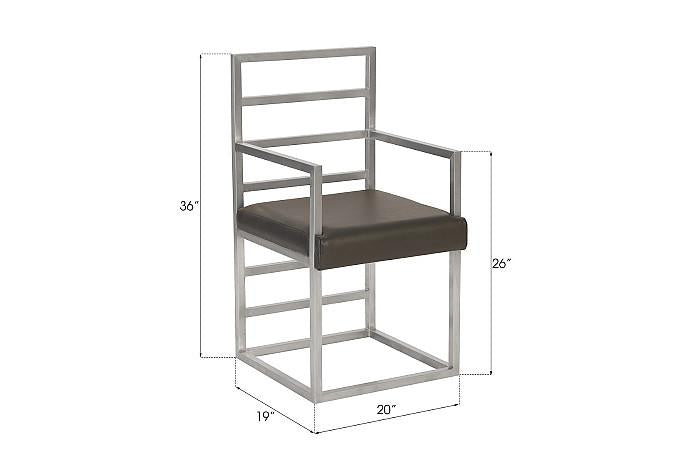 Ladder Arm Chair, Silver Finished Base