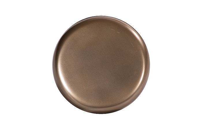 Ribbed Stool, Polished Bronze