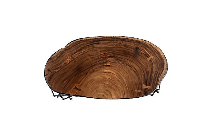 Atlas Coffee Table, Burnt Edges, Chamcha Wood/Metal, Natural