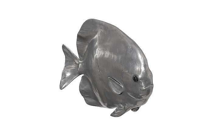 Australian Bat Fish Wall Sculpture, Resin, Polished Aluminum Finish