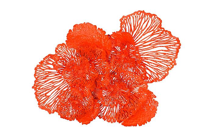 Flower Wall Art, Large, Coral, Metal