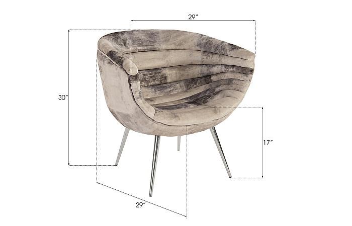 Nouveau Club Chair, Mist Gray, Stainless Steel Legs