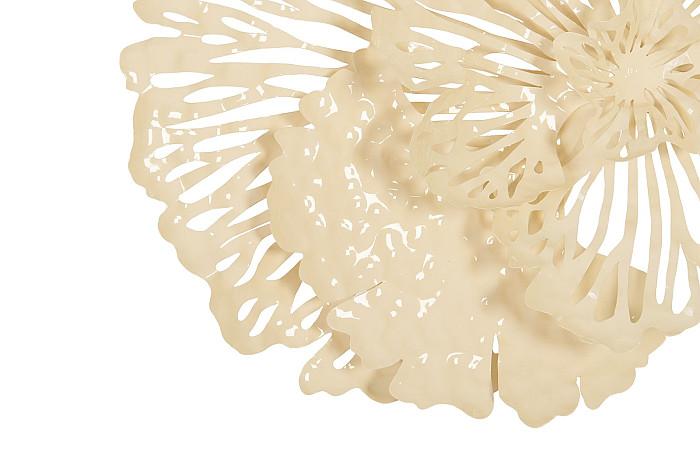 Flower Wall Art, Small, Ivory, Metal