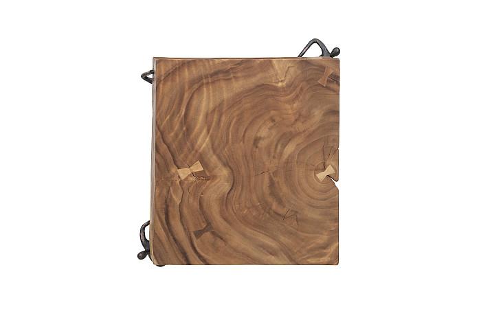 Atlas Side Table, Chamcha Wood/Metal, Natural