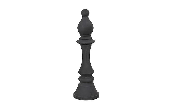 Bishop Chess Sculpture, Cast Stone Black, Small