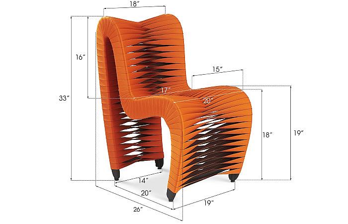 Seat Belt Dining Chair, Orange