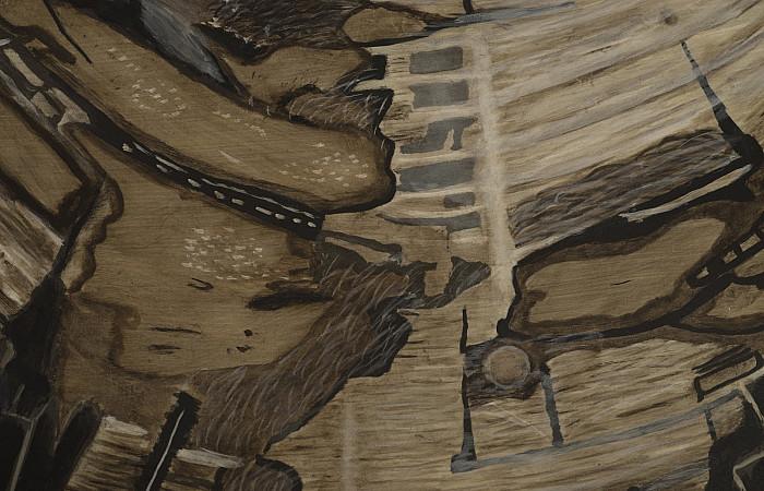 Cast Petrified Wood Stool, Resin