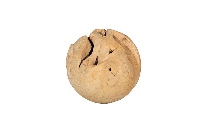 Teak Wood Ball, Small, Bleached