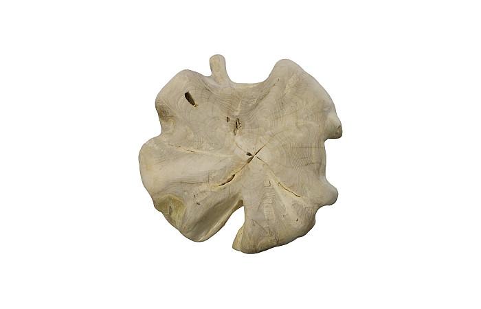 Teak Wood Coffee Table, Bleached, Round