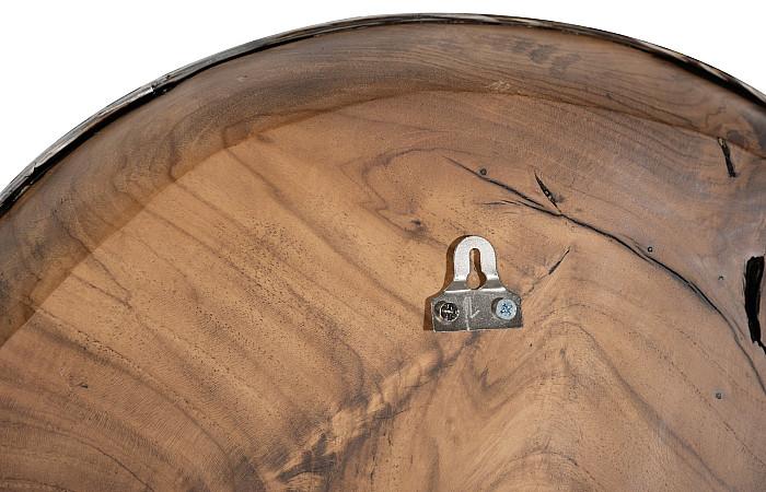 Teak Wood Bowl Wall Art, Metallurgy Edge, XL