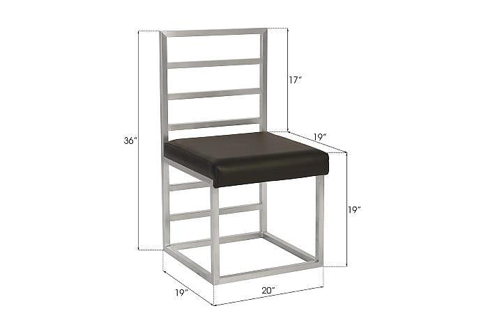 Ladder Dining Chair , Gray/Silver Finish