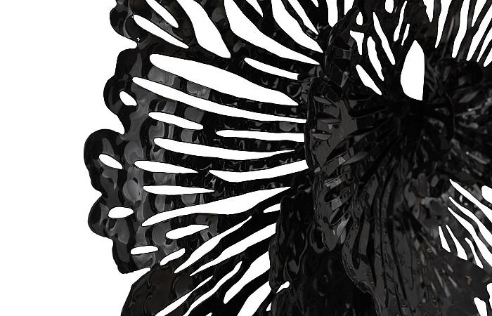 Flower Wall Art, Small, Black, Metal