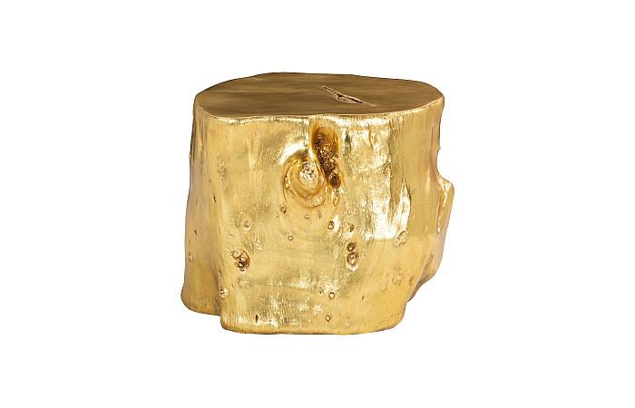 Log Stool, Gold Leaf, LG