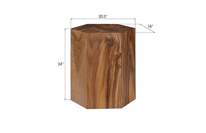 Honeycomb Side Table, Chamcha Wood, LG