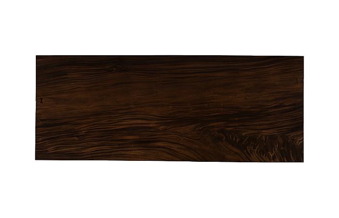 Straight Edge Dining Table, Perfect Brown, Satin Black Legs