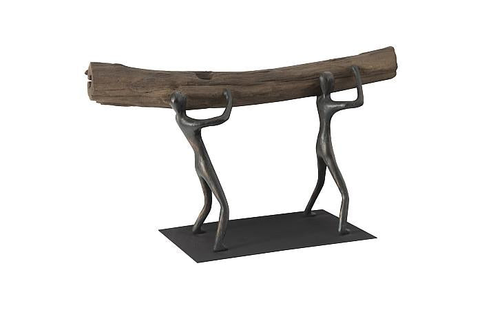 Atlas Tabletop Sculpture, Log Lift, With Base