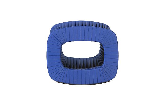 Seat Belt Ottoman, Blue/Black