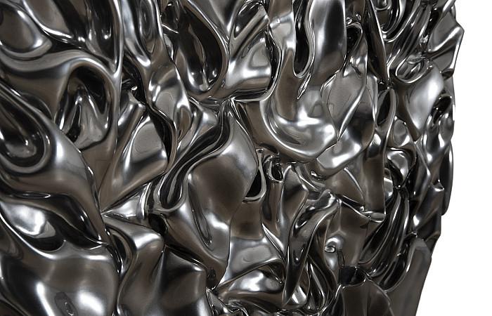 Drape Wall Art, Round, Liquid Silver