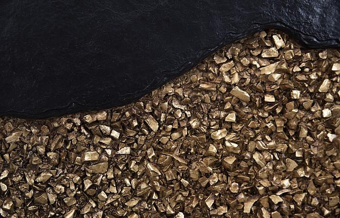 Geode Texture Panel Black and Gold, Wall Decor