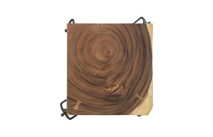 Atlas Side Table, Chamcha Wood/Metal, Natural