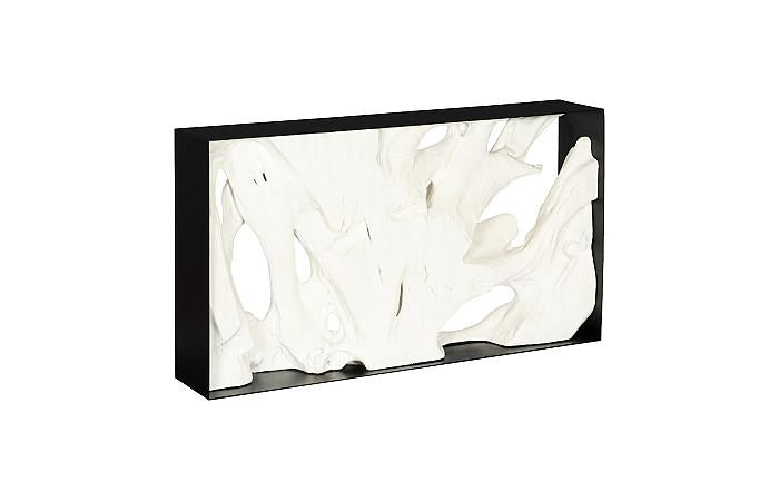 Cast Root Framed Console Table, Resin, Faux Bleached