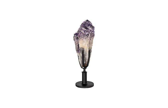 Amethyst Points Sculpture, Metal Base