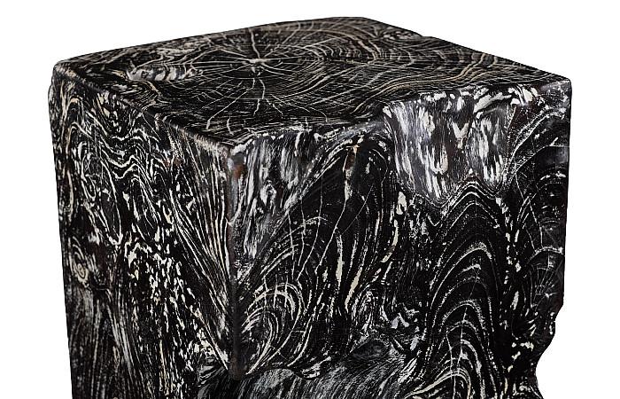 Black Wash Stool, Square