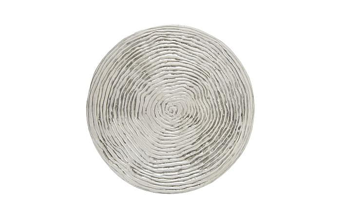 Ripple Side Table, Resin, Silver Leaf with Antiquing