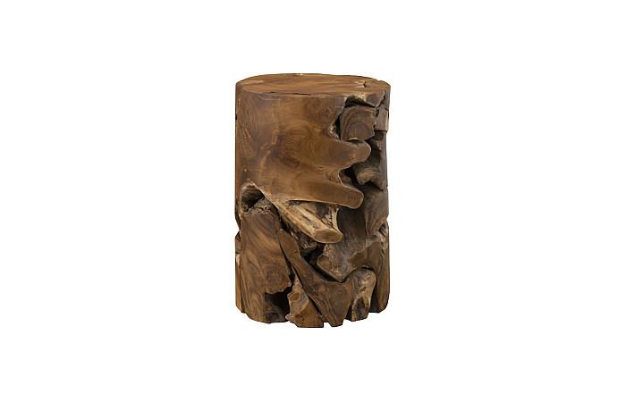 Teak Chunk Side Table, Round