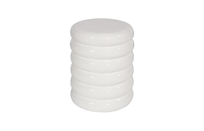 Ribbed Stool, Gel Coat White