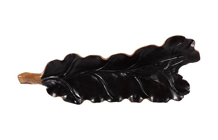 Leaf Bowl, Teak Wood, Natural & Black, Finish