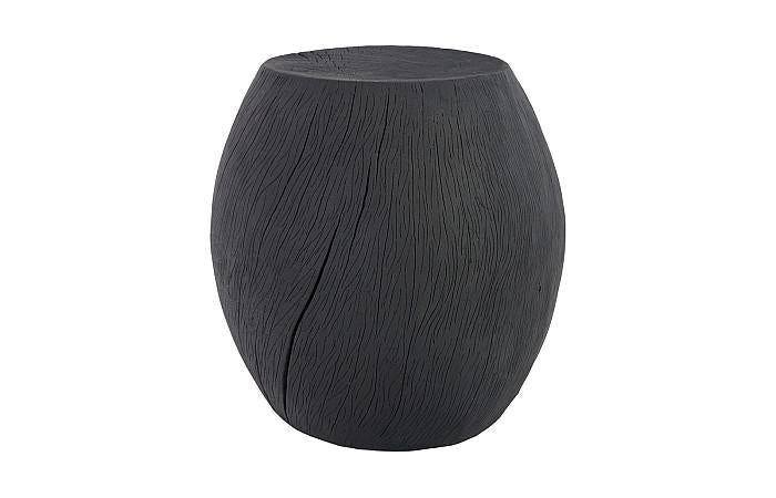 Drum Stool, Resin, Charred