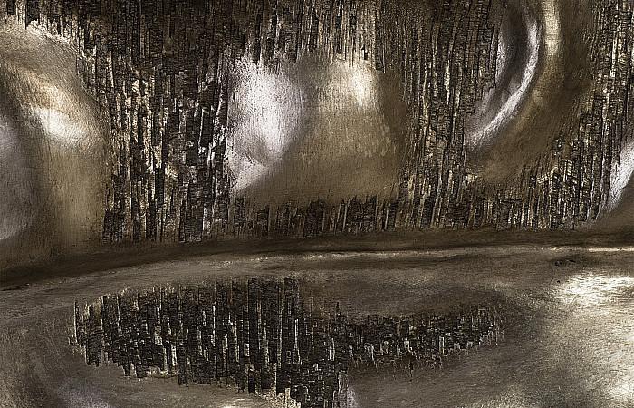 Petiole Wall Leaf, Silver, Colossal, Version A