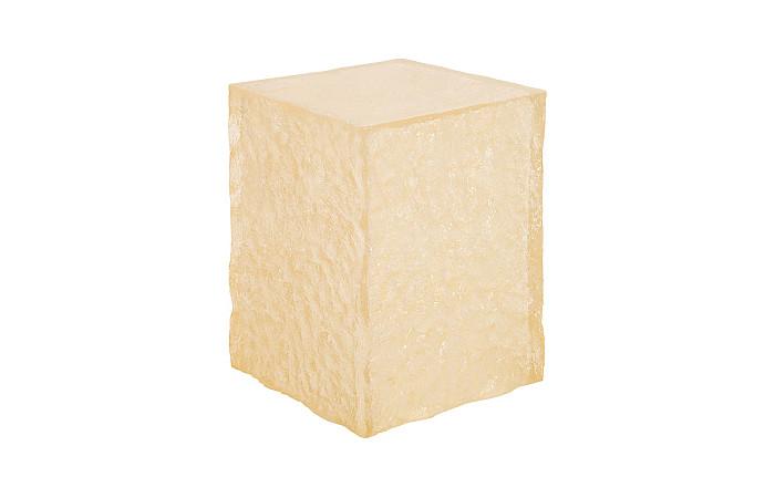 Ice Block Stool, Clear, Resin