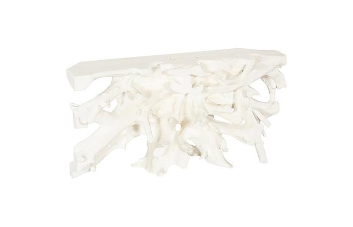 Beau Cast Root Console Table, Faux Bleached