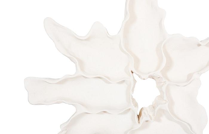 Contour Cast Root Flower Wall Art, White Stone
