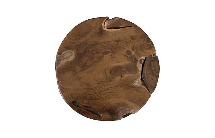 Teak Chunk Side Table, Round