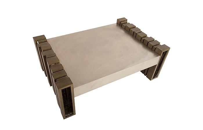 Barcode Coffee Table, Mahogany, Stainless Steel
