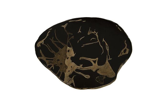 Cast Petrified Wood Stool, Resin