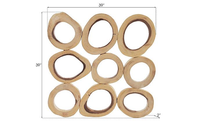 Chuleta Rings Wall Art, Chamcha Wood, Square, SM