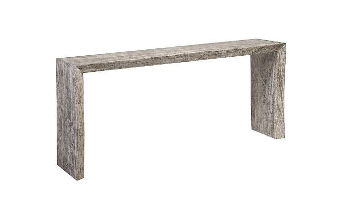 Waterfall Console Table, Gray Stone